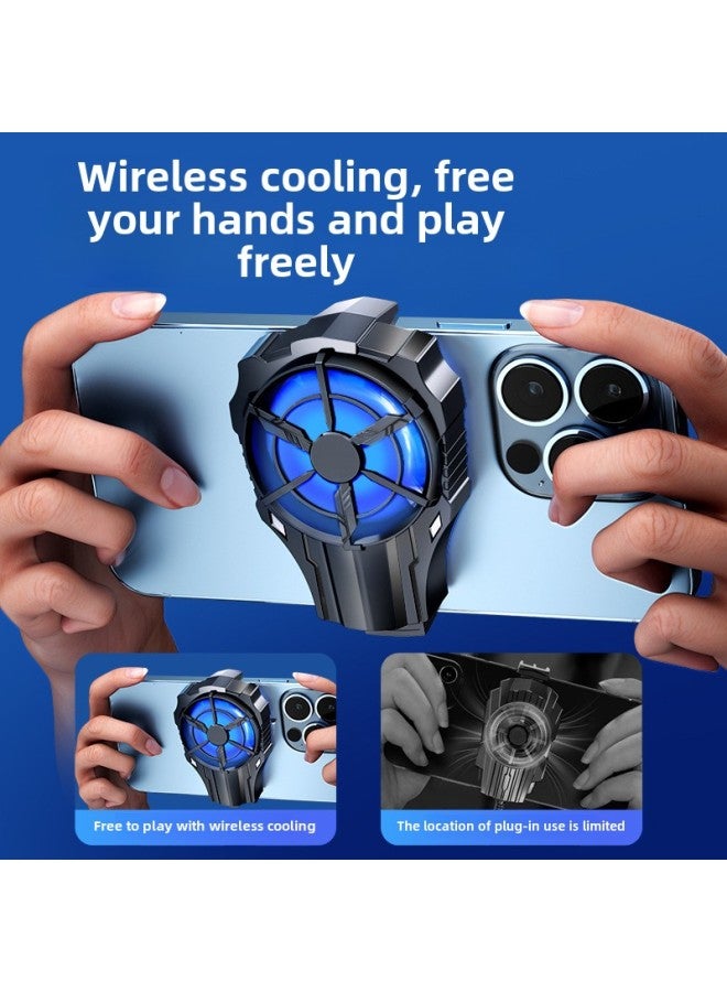 Loquat Portable Mini High-Speed Cooling Fan Phone Heat Sink Clip-On Dual-Speed Rapid Cooling Universal Mobile Device Cooler-Color:black Charging - Image 3