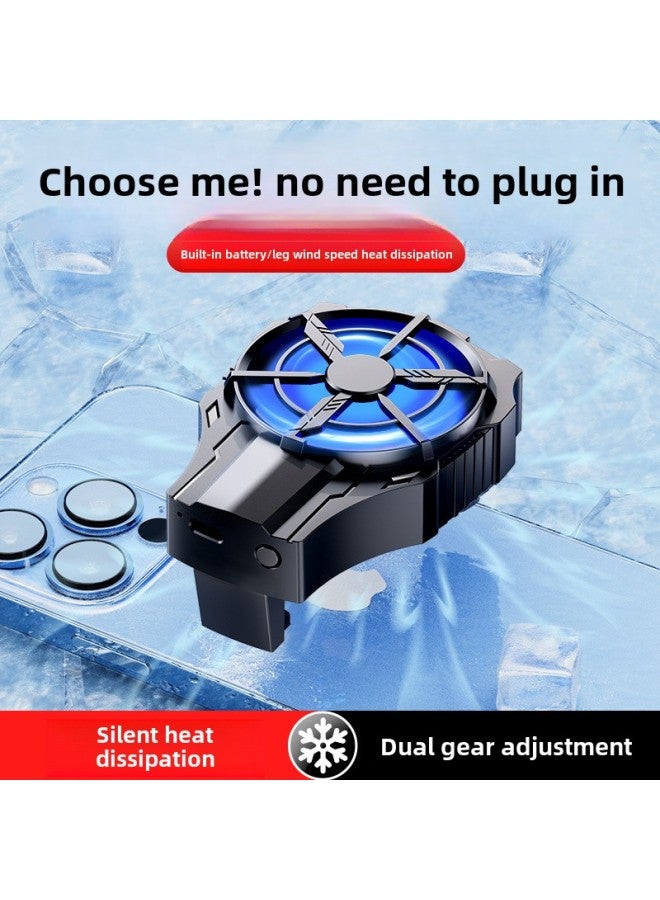Loquat Portable Mini High-Speed Cooling Fan Phone Heat Sink Clip-On Dual-Speed Rapid Cooling Universal Mobile Device Cooler-Color:black Charging - Image 1