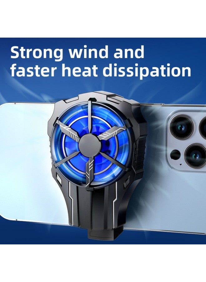 Loquat Portable Mini High-Speed Cooling Fan Phone Heat Sink Clip-On Dual-Speed Rapid Cooling Universal Mobile Device Cooler-Color:black Charging - Image 4
