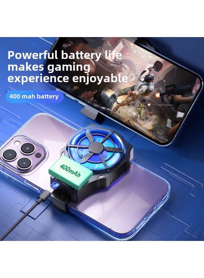 Loquat Portable Mini High-Speed Cooling Fan Phone Heat Sink Clip-On Dual-Speed Rapid Cooling Universal Mobile Device Cooler-Color:black Charging - Image 5