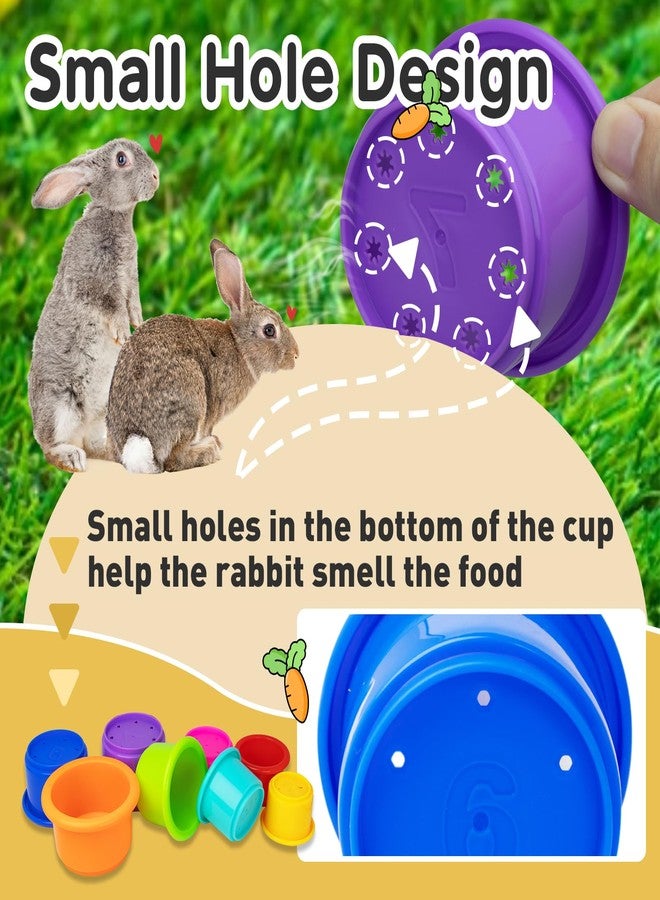 Iffitya 8 Pcs Colorful Stacking Cups for Rabbits, Colorful Bunny Cups for Rabbits and Small Animals, Nesting Rabbit Cups of Different Sizes, Bunny Stacking Cups for Hiding Food and Playing - Image 5
