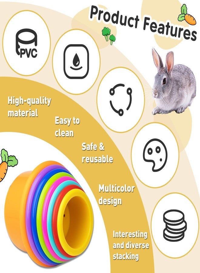 Iffitya 8 Pcs Colorful Stacking Cups for Rabbits, Colorful Bunny Cups for Rabbits and Small Animals, Nesting Rabbit Cups of Different Sizes, Bunny Stacking Cups for Hiding Food and Playing - Image 3
