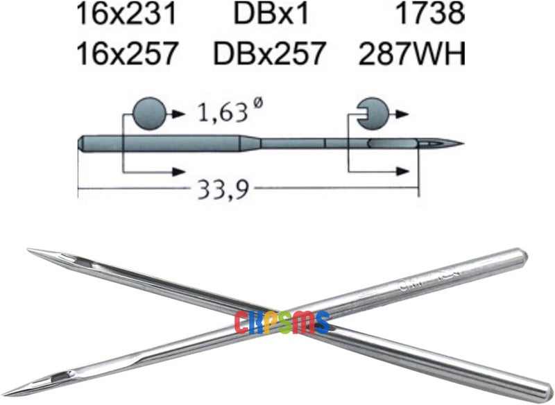 ckpsms Organ Needle -#Organ-DBX1 100PCS Organ Sewing Machine Needles Compatible with/Replacement for JUKI Brand DDL-555,DDL-5530, DDL-5550 DDL-8700 DDL-8700-7 (Needle Size:DBX1 10/70) - Image 2