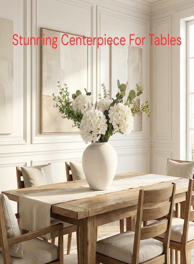RyddeligHome Faux Arrangement - Eucalyptus & White Hydrangea Flowers, Large Artificial Floral Greenery Centerpieces for Tables, Modern Farmhouse Decor for Dining Room, Kitchen & Coffee Table, 30 inches Tall - Image 2