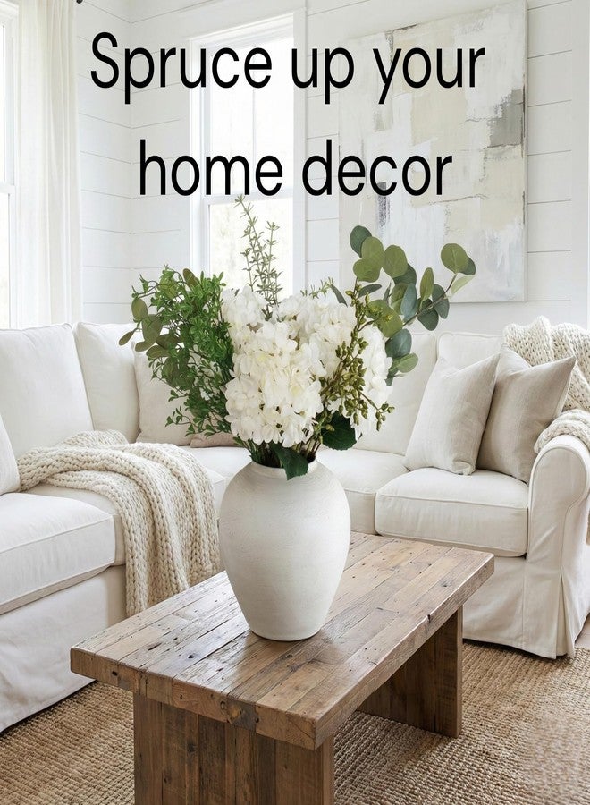 RyddeligHome Faux Arrangement - Eucalyptus & White Hydrangea Flowers, Large Artificial Floral Greenery Centerpieces for Tables, Modern Farmhouse Decor for Dining Room, Kitchen & Coffee Table, 30 inches Tall - Image 5