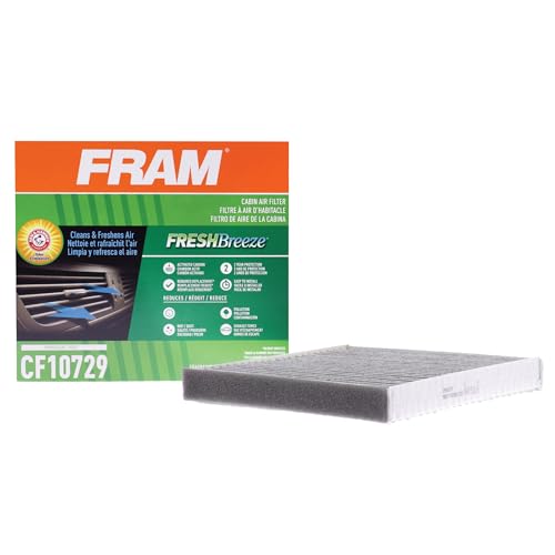 Fram Fresh Breeze Cabin Air Filter with Arm Hammer Baking Soda CF10729 for Select Chrysler Dodge and Jeep Vehicles white