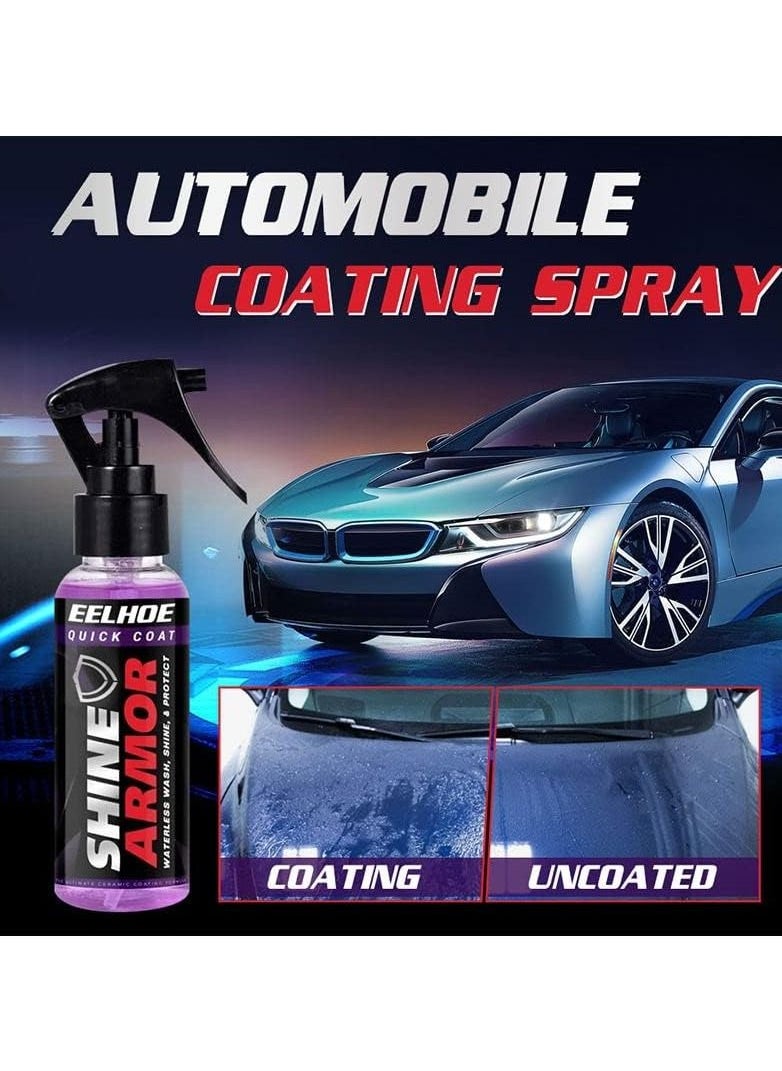 EELHOE Fortify Quick Coat Ceramic Coating Car Wax Polish Spray Waterless Car Wash & Wax Hydrophobic Top Coat Polish & Polymer Paint Sealant Detail Protection (100ml)  - Image 3