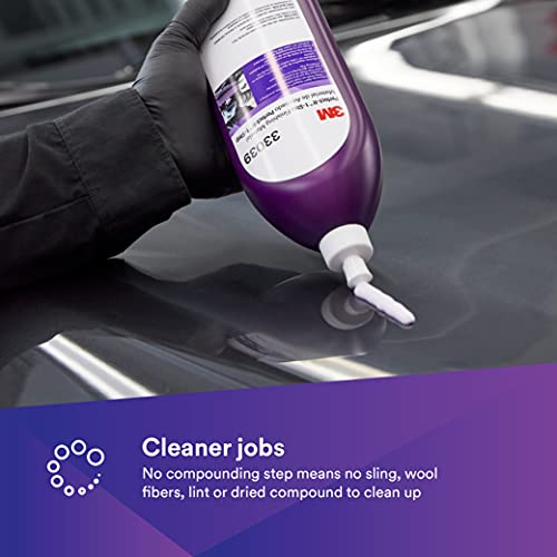 3M Perfect It 1 Step Finishing Material, 33039, for Paint Finishing Cars, Trucks, and Other Painted Surfaces, 32 fl oz, 6/Case, Purple - Image 4