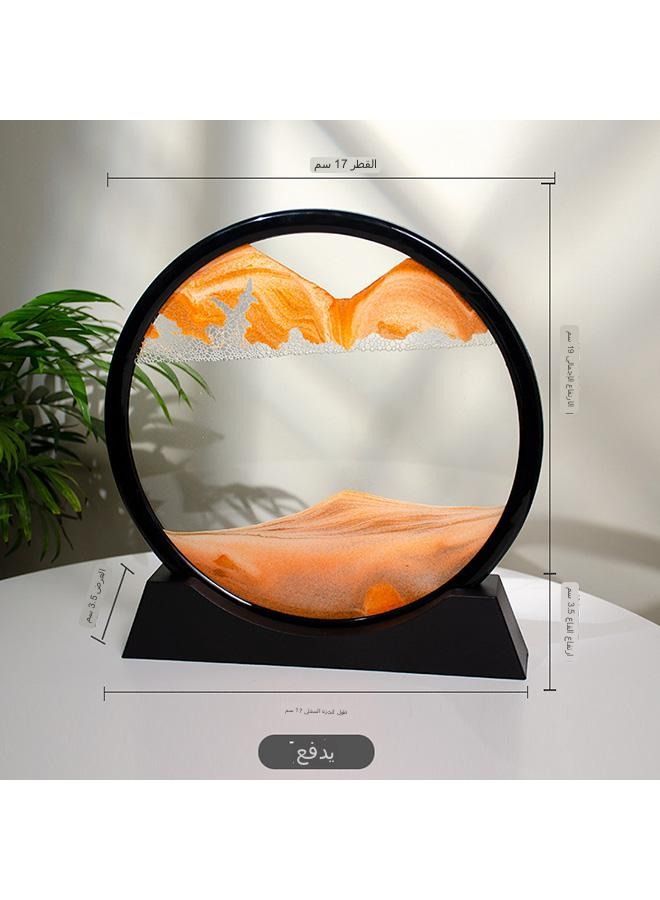 Goodern 3D لوحة رملية متنقلة، زجاج مستدير، لوحة رملية في أعماق البحار، عرض مع حامل للاسترخاء، فن رملي ديناميكي، زخرفة الرمال المتحركة، لوحة ديكور فنية لسطح المكتب، فن سطح المكتب للأطفال البالغين - برت