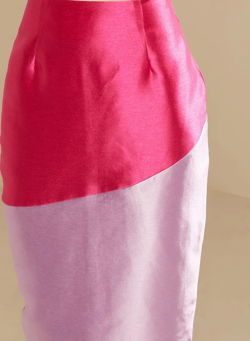Namshi x Judi Dalati 11:11 Colourblock High Waist Skirt