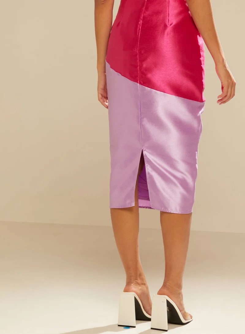 Namshi x Judi Dalati 11:11 Colourblock High Waist Skirt