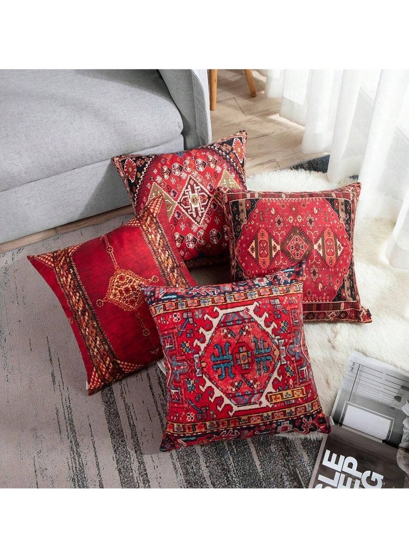Retro bohemian design pillowcases 4 pcs without filling - Image 2