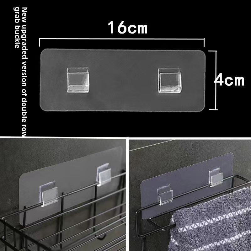 Clear Adhesive Wall Hooks for Kitchen Bath 6*14 double U-shaped buckle 