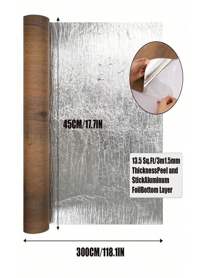 Chejiaye Luxury Thicken Wood Grain Peel and Stick Floor Tiles 17.72" x 118"Self-Adhesive Vinyl Flooring Roll-DIY Easy for Wall and Floor,Hard Surface/Waterproof/Anti Slip/Anti Dent(Brown 14.5 Sq.Ft.) - Image 5