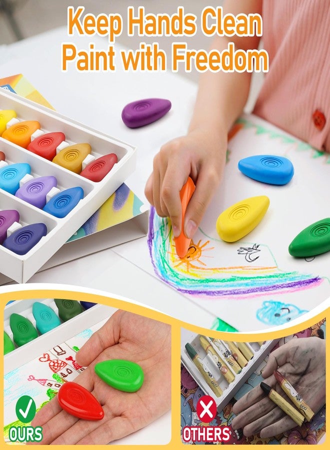 Four Candies Crayons for Kids 12 Colors, Non Toxic Washable Crayons for Toddlers 1-3, Unbreakable Easy-Grip Water-Drop Shape for Little Hands, Art Supplies for Kids Toddlers Coloring Gift - Image 5