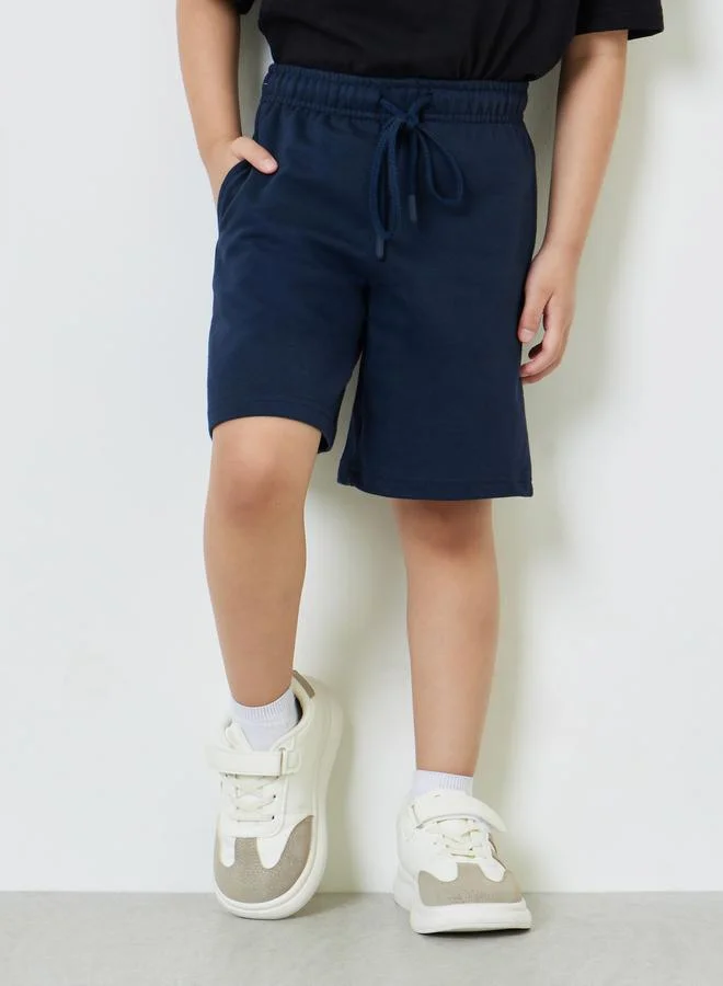 ستايلي Boys Pack Of 2 - Cotton Knitted Drawstring Shorts