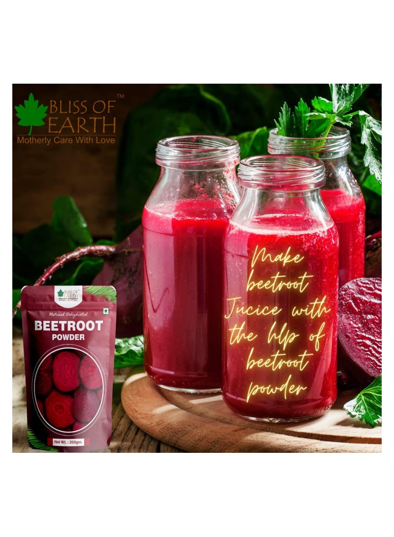 Bliss of Earth 1KG Beetroot Powder For Juice Eating Face Skin Whitening, Natural Dehydrated Chukundar Powder Pack of 3 - Image 3
