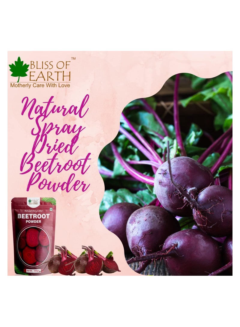 Bliss of Earth 1KG Beetroot Powder For Juice Eating Face Skin Whitening, Natural Dehydrated Chukundar Powder Pack of 3 - Image 2