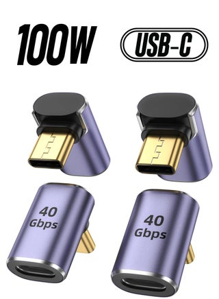 USB C Adapter (4 Pack), USB C to USB C Right Angle Adapter Support up to 40 Gbps Data, 100W PD, 8K 60Hz Video Compatible for Thunderbolt 4 MacBook Pro/Air, Steam Deck, Switch, VR & More USB C Devices - pzsku/Z11DECEAD72250DE54A4EZ/45/_/1738266737/cbac8955-c2cd-4dc3-b9f6-a51ed4b9401b