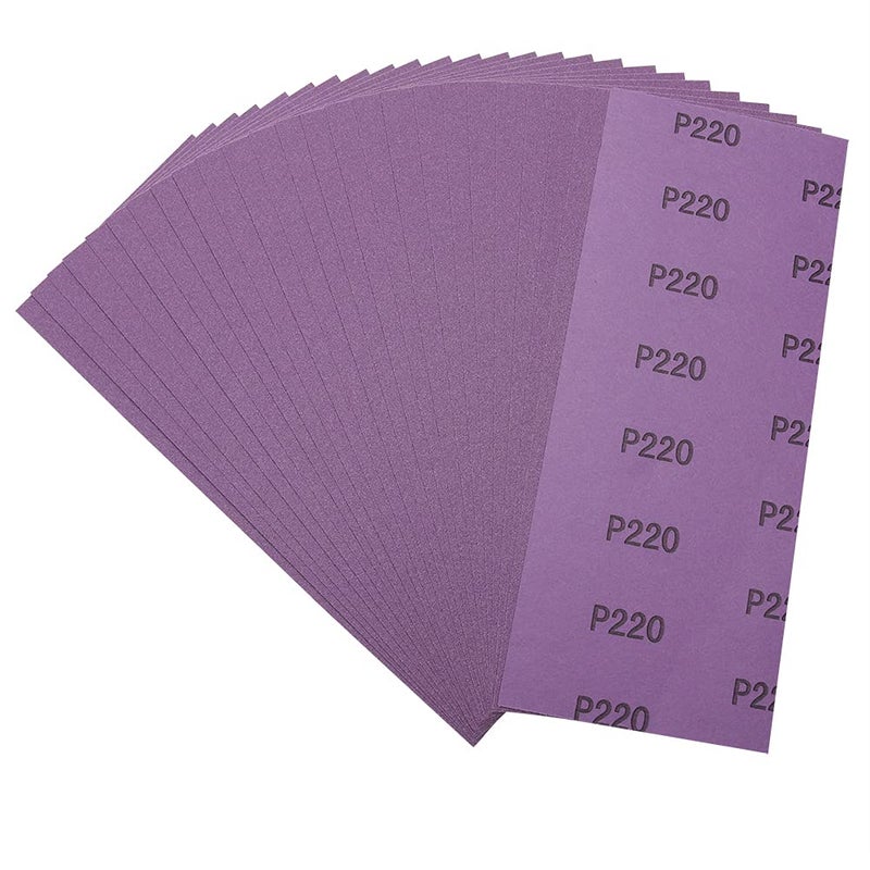MAXMAN Sandpaper 220 Grit,Wet Dry Sanding Sheets,High Performance Ceramic Abrasive Sand Paper for Wood Furniture Finishing,Metal Grinding,Automotive Polishing,9 x 3.6 Inch,25-Pack - Image 2