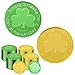 SpinLaLa St Patricks Day Gold Coins 100 Pieces Gold Green Lucky Coins Plastic Shamrock Leprechaun Coins 3Leaf Clover Coin for Party Decoration Favors - Image 2