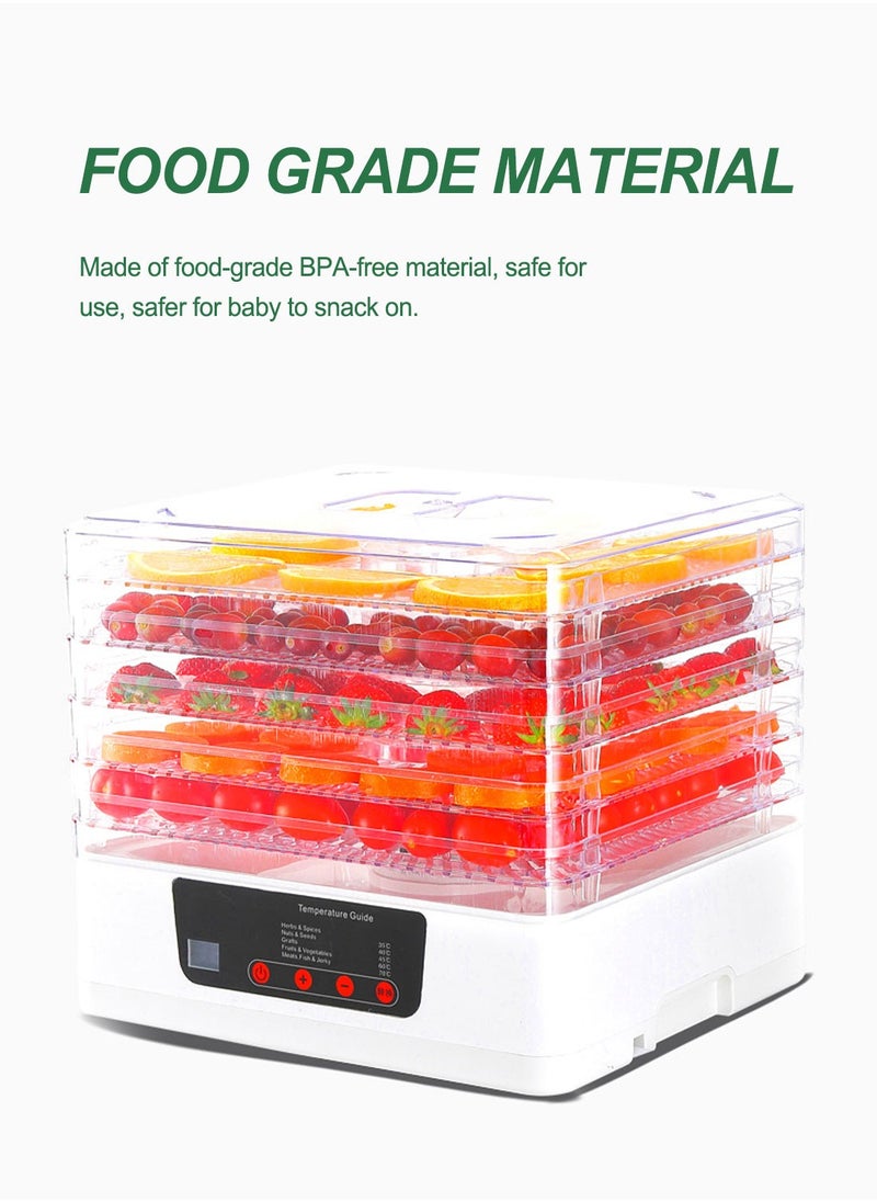 Mini Food Dehydrator Machine, Fruit Dryer 5 Trays With Digital Control For Fruit Vegetable Meat Beef 350W TS-0323 White - pzsku/Z11DEEC6CD40A65F35542Z/45/_/1724141589/edcfac23-3daf-477a-b7df-11992a1a97e1