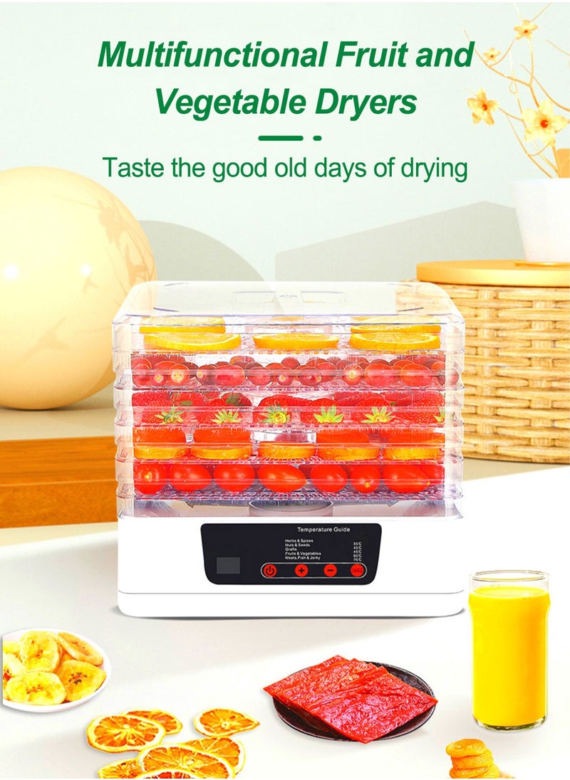 Mini Food Dehydrator Machine, Fruit Dryer 5 Trays With Digital Control For Fruit Vegetable Meat Beef 350W TS-0323 White - pzsku/Z11DEEC6CD40A65F35542Z/45/_/1724141606/fc44d276-c810-4a7f-8fd9-833c0874c3d1