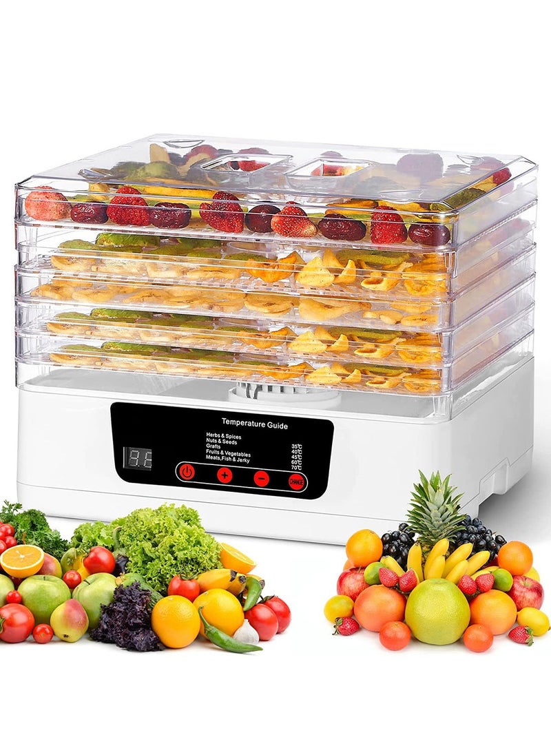 Mini Food Dehydrator Machine, Fruit Dryer 5 Trays With Digital Control For Fruit Vegetable Meat Beef 350W TS-0323 White - pzsku/Z11DEEC6CD40A65F35542Z/45/_/1724141652/0c732b7d-a48f-4d3d-9363-edd054aec5bd