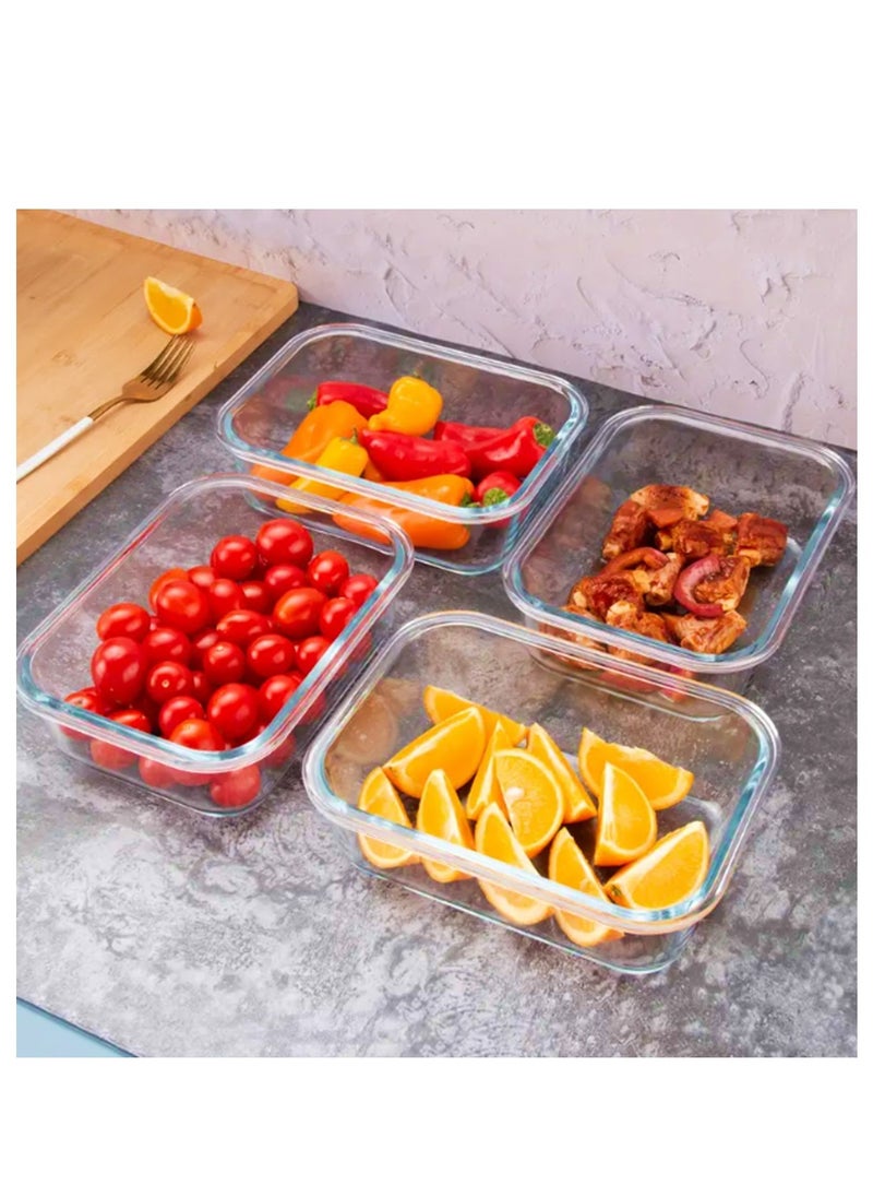 Auroware - Auroware 8 Pack of Glass Containers with Leak Proof Airtight Lid BPA Free Dishwasher Microwave Freezer Safe Food Storage Containers office school Lunch Healthy Safe - Image 1