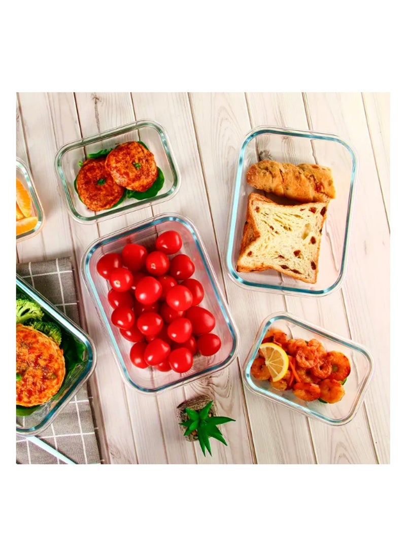 Auroware - Auroware 8 Pack of Glass Containers with Leak Proof Airtight Lid BPA Free Dishwasher Microwave Freezer Safe Food Storage Containers office school Lunch Healthy Safe - Image 1