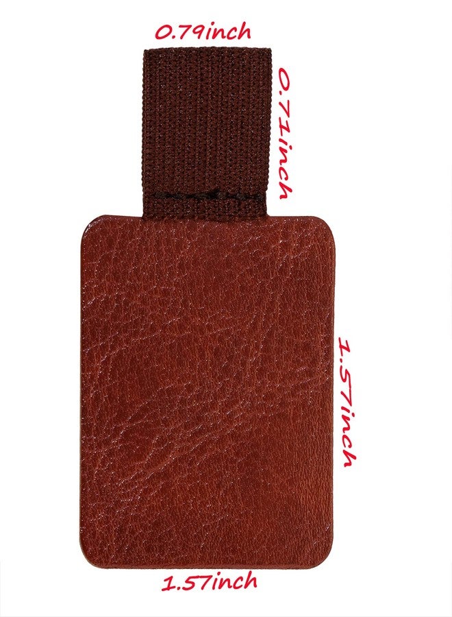 Mini Skater 3 Pcs Self-adhesive Leather Pencil Elastic Loop, Square PU Leather Pen Clip, Pen Holder for Notebooks, Journals, Clipboards, Calendars, Pens Loop Holders Creative Accessories (Red-brown) - Image 3