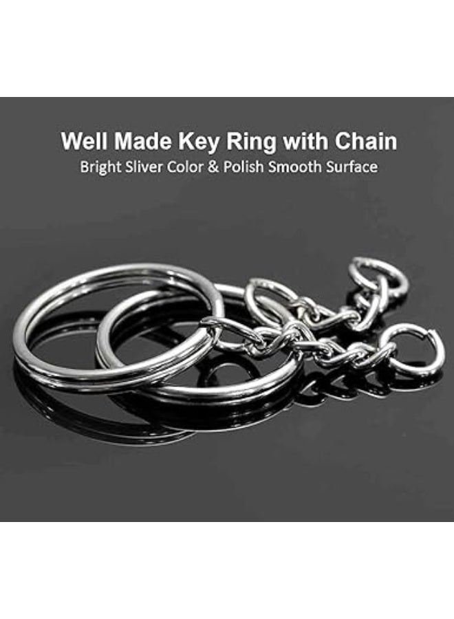 SUNSAR Keychain Ring Set, Splits Key Ring Hoops with Chain + Jump Rings, for DIY Craft Tassels Resin Art Jewellery Making - Image 2