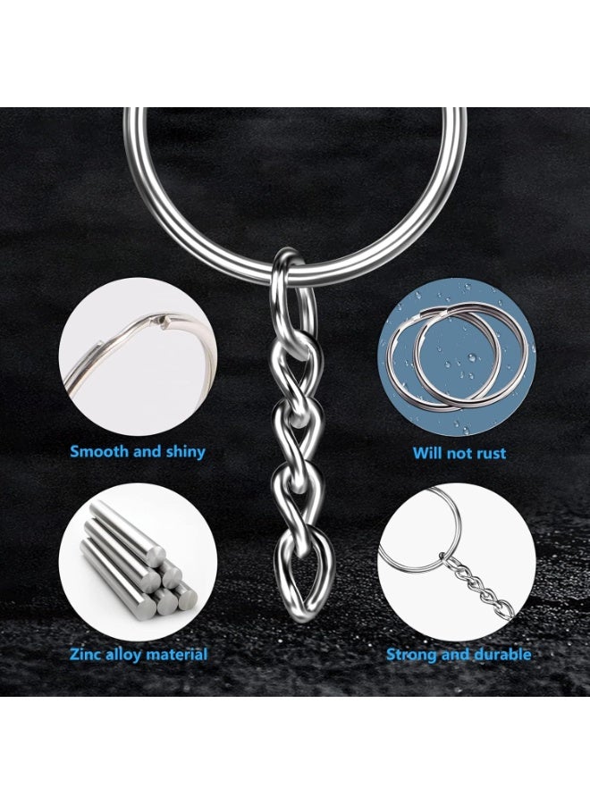 SUNSAR Keychain Ring Set, Splits Key Ring Hoops with Chain + Jump Rings, for DIY Craft Tassels Resin Art Jewellery Making - Image 4