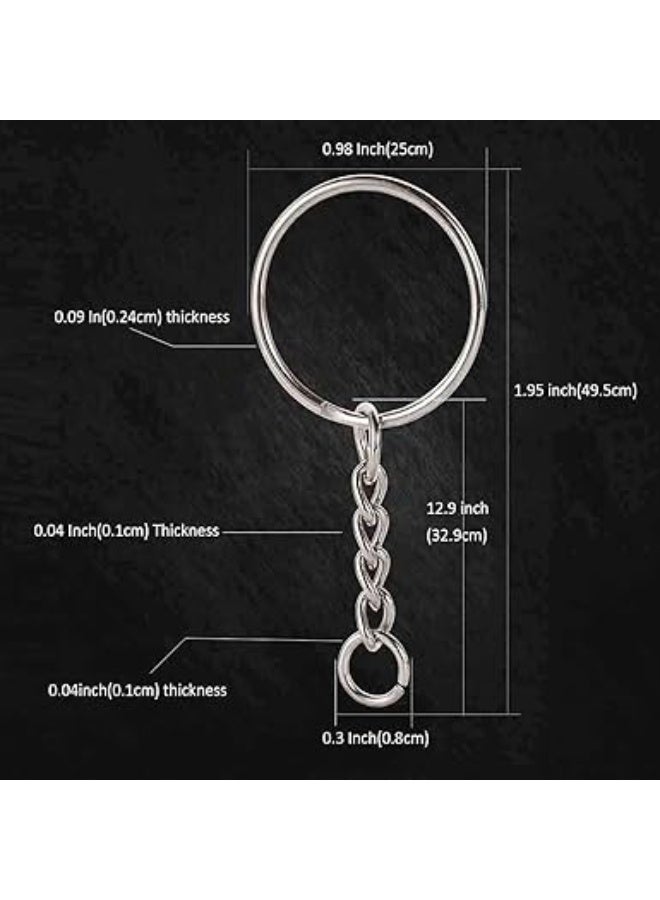 SUNSAR Keychain Ring Set, Splits Key Ring Hoops with Chain + Jump Rings, for DIY Craft Tassels Resin Art Jewellery Making - Image 5