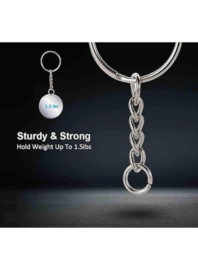 SUNSAR Keychain Ring Set, Splits Key Ring Hoops with Chain + Jump Rings, for DIY Craft Tassels Resin Art Jewellery Making - Image 3