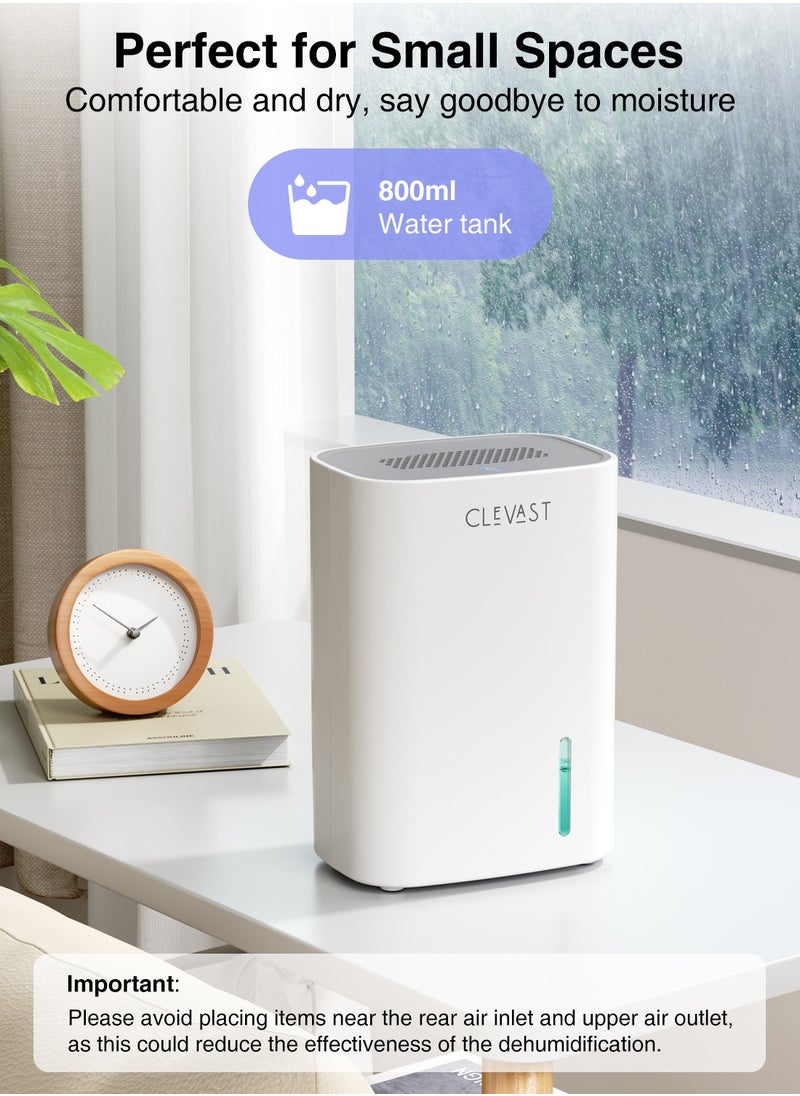 CLEVAST CLEVAST Small Dehumidifier for Home, 800ml Mini Quiet Dehumidifiers for Bedroom, Portable Compact Air Dehumidifier for Room, Bathroom, Closet, RV, Camper, House with Auto Shut Off  - Image 2