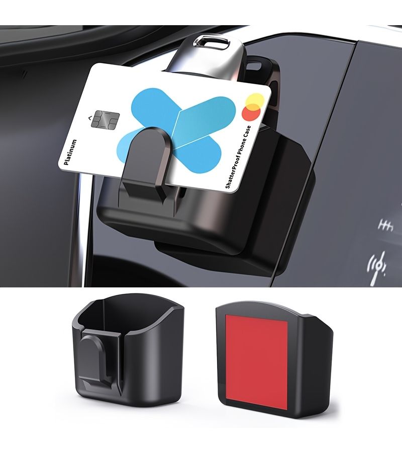 Black Reusable Non-Slip Dashboard Key Storage Box Car Organizer - Image 4