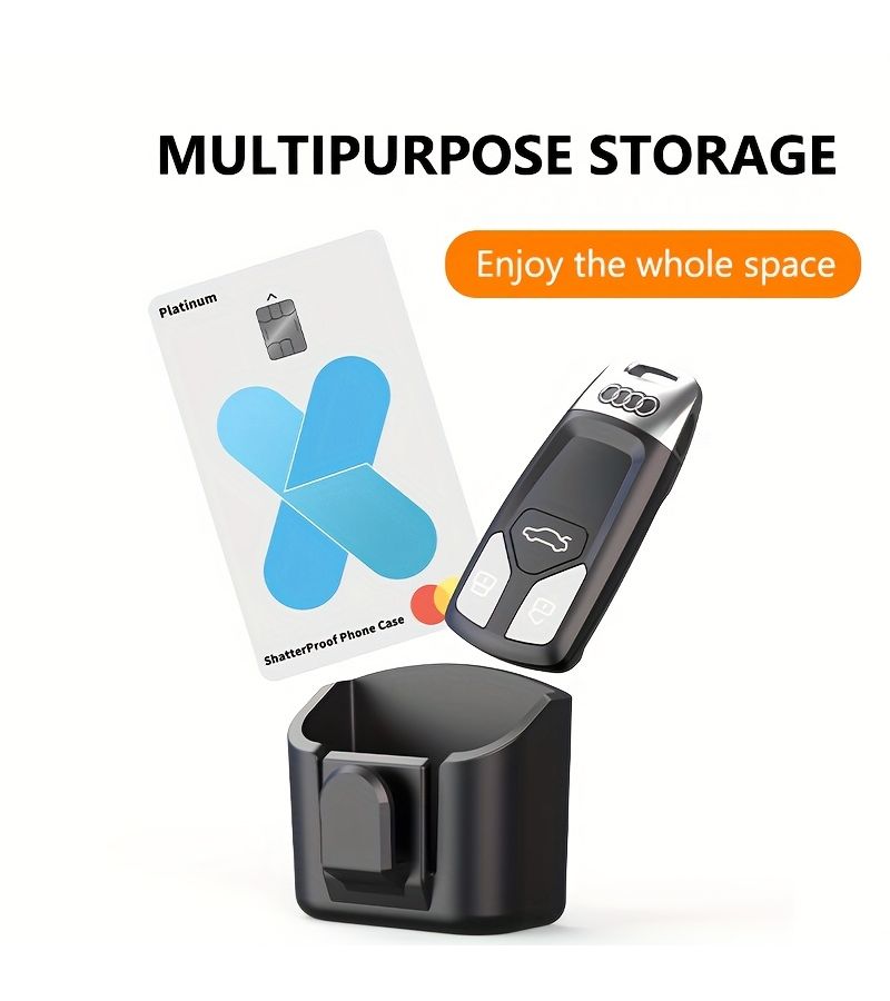 Black Reusable Non-Slip Dashboard Key Storage Box Car Organizer - Image 2