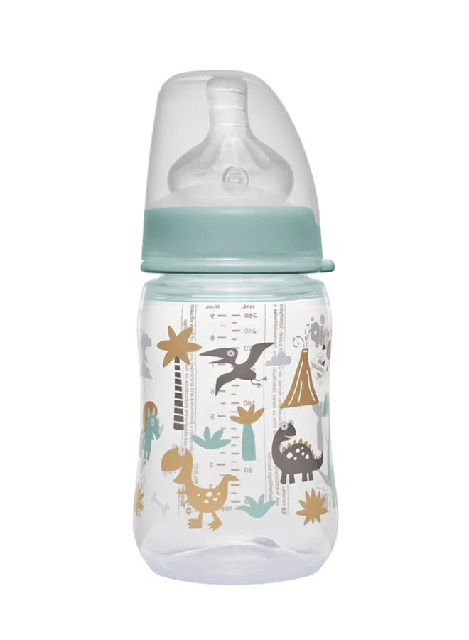 نيب Wide-Neck Bottle Teat-M Silicone Green Dino, 0m+ 260ml