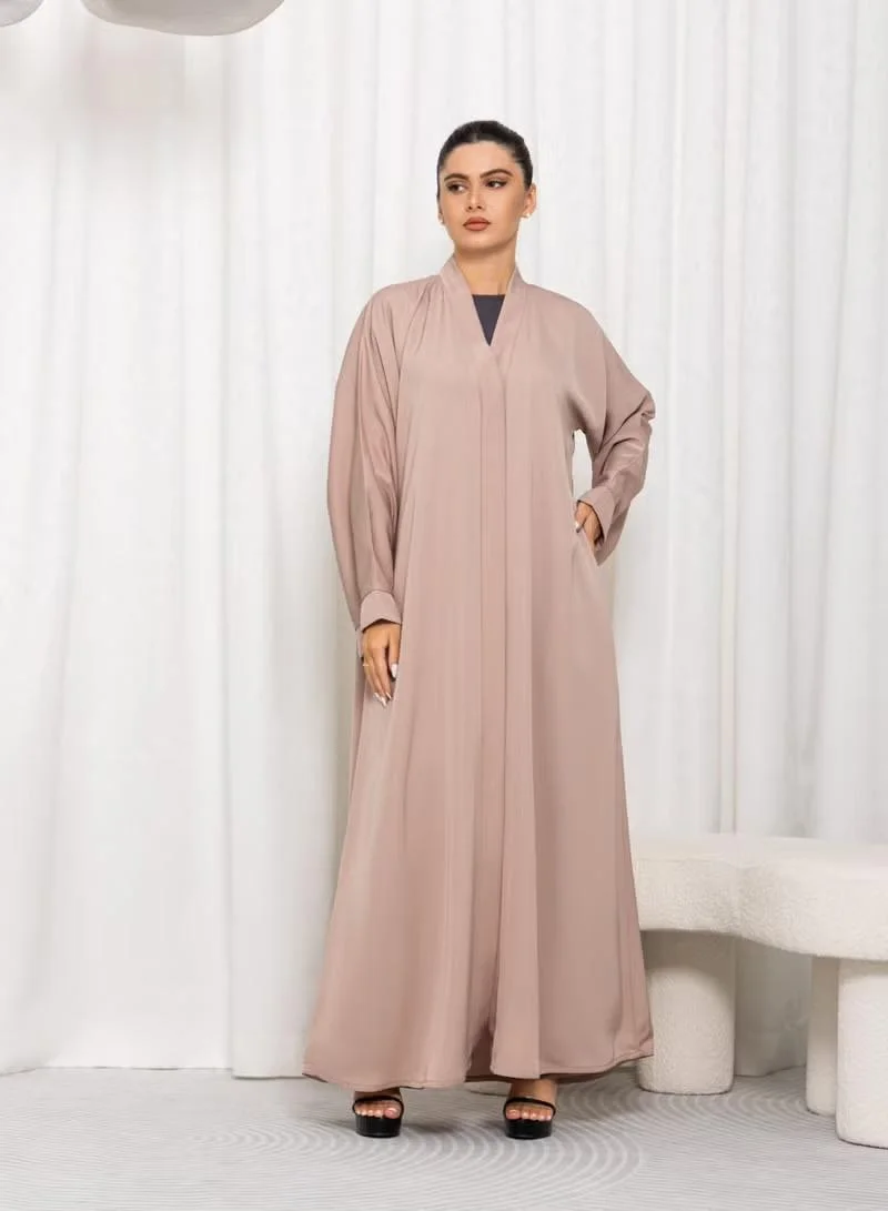 Nikias  Nikias Nida Plain Light Pink Abaya for Women | Best Price UAE