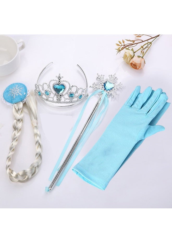 4-Piece Princess Accessory Set - Wand, Necklace & Gloves - Premium Sparkle Sequins, Faux Gemstones & Stretch Fabric - for Kids Ages 3+, Cosplay, Dress Up & Birthday Party - Image 3
