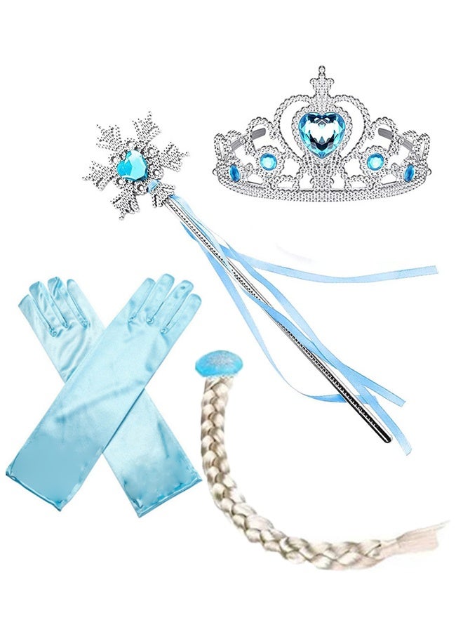 4-Piece Princess Accessory Set - Wand, Necklace & Gloves - Premium Sparkle Sequins, Faux Gemstones & Stretch Fabric - for Kids Ages 3+, Cosplay, Dress Up & Birthday Party - Image 2