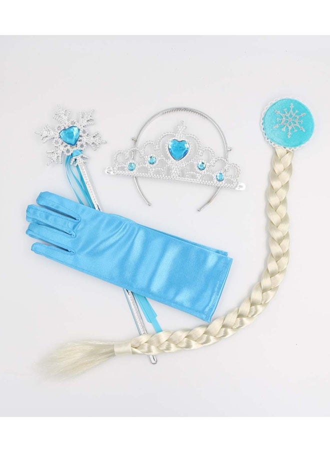 4-Piece Princess Accessory Set - Wand, Necklace & Gloves - Premium Sparkle Sequins, Faux Gemstones & Stretch Fabric - for Kids Ages 3+, Cosplay, Dress Up & Birthday Party - Image 1