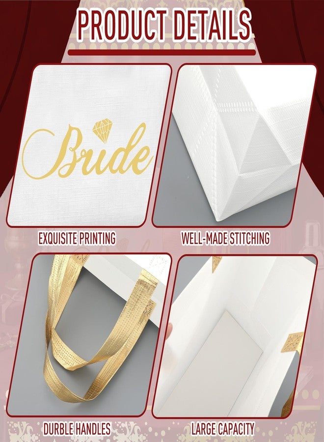 Shinylin 8 Pcs Bridesmaid Gift Bags Bulk, I Do Crew Bride Bag 7 Burgundy Bridesmaid 1 White Bride Non-woven Bags for Wedding Bachelorette Bridal Shower Party Favors - Image 3