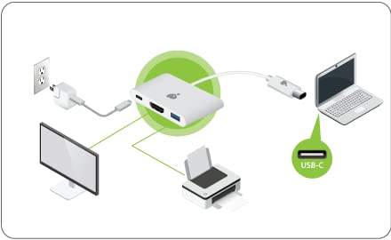 IOGEAR USB-C to 1 to 3 Adapter - 1 HDMI Out - 1 USB A Out - 1 USB-C - 100W Power - 4K@30Hz - MacBook Pro - iMac - Chromebook - More Type-C - GUC3C3H - Image 4