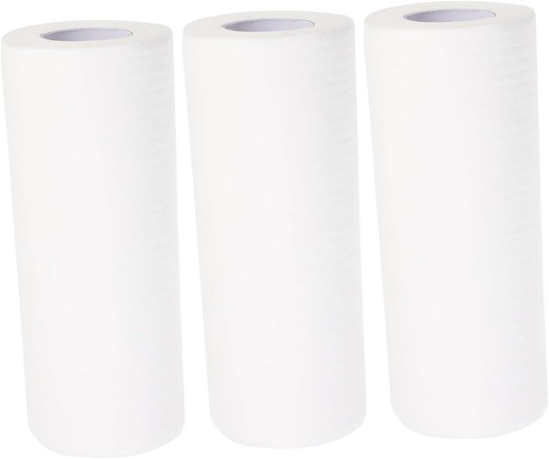 White Non Woven Kitchen Cleaning Cloths 3 Rolls Multipurpose Dish Towels Furniture Safe Wipes - Image 1