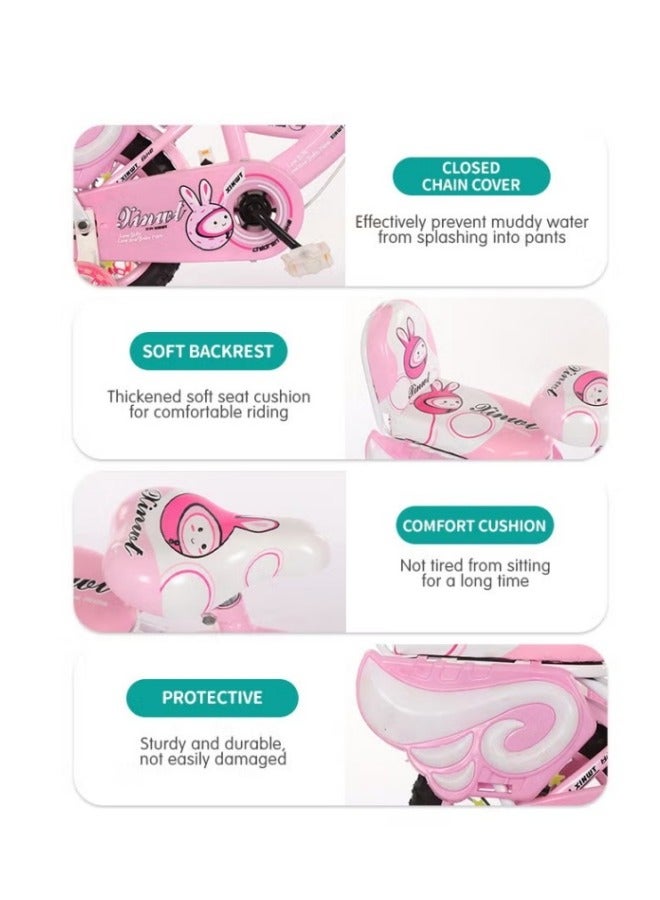 MIXDE Girls Bike for Toddlers and Kids,12 Inch Kids Bike with Training Wheels u0026 Basket,Girl Bicycle with Handbrake u0026 Kickstand - Image 3