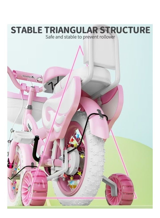 MIXDE Girls Bike for Toddlers and Kids,12 Inch Kids Bike with Training Wheels u0026 Basket,Girl Bicycle with Handbrake u0026 Kickstand - Image 5