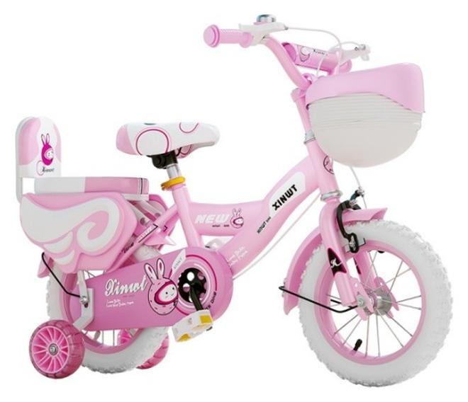 MIXDE Girls Bike for Toddlers and Kids,12 Inch Kids Bike with Training Wheels u0026 Basket,Girl Bicycle with Handbrake u0026 Kickstand - Image 1