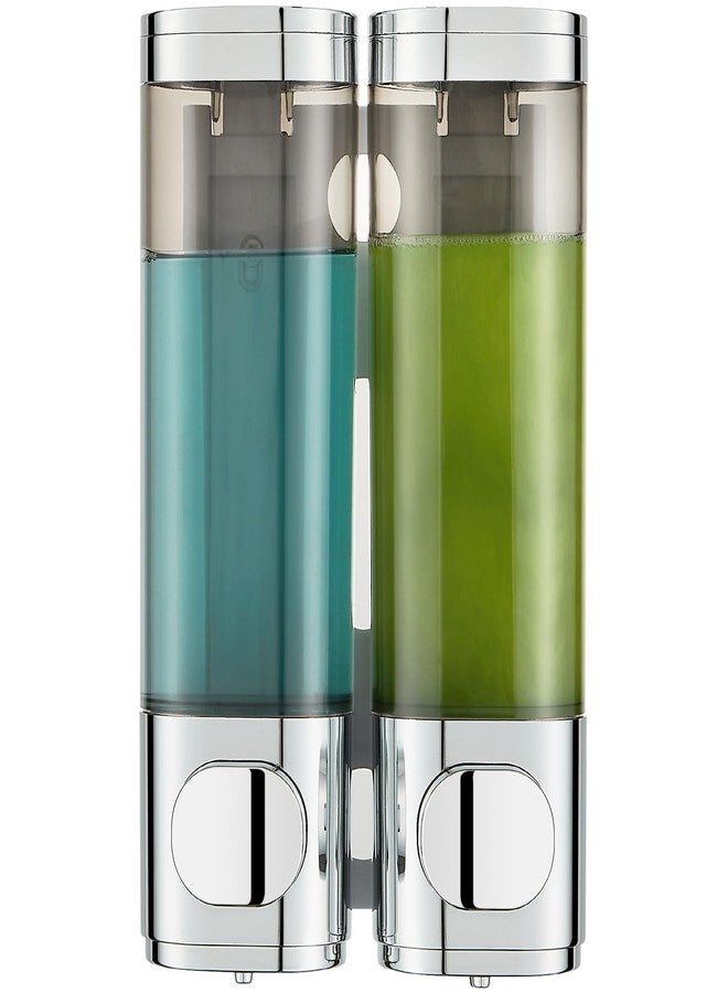 pollock Shampoo Dispensers for Shower Wall Mounted, Shower Shampoo Dispenser 2 Chamber No Drill Shampoo and Conditioner Dispenser Body Wash Dispenser for Bathroom,Large Capacity,Chrome - Image 1